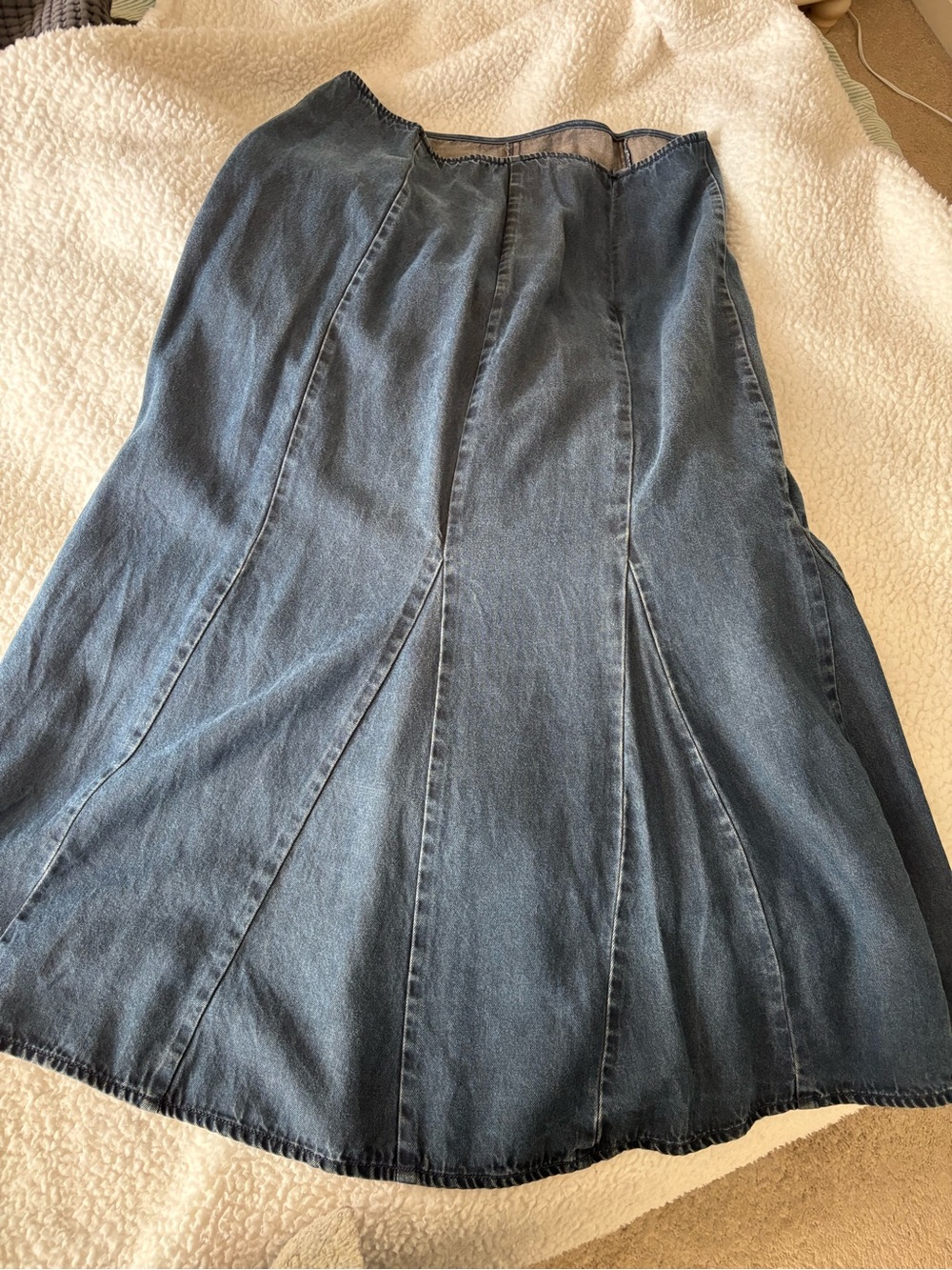 J.Jill Denim Tencil light weight Panel A-Line Maxi  Skirt - Dark Blue